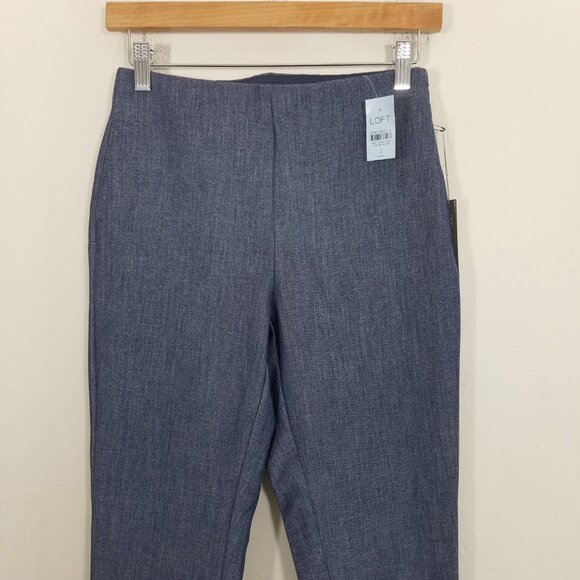NWT LOFT Petite High Waist Curvy Skinny Pants Blue Size 2P - Picture 2 of 7